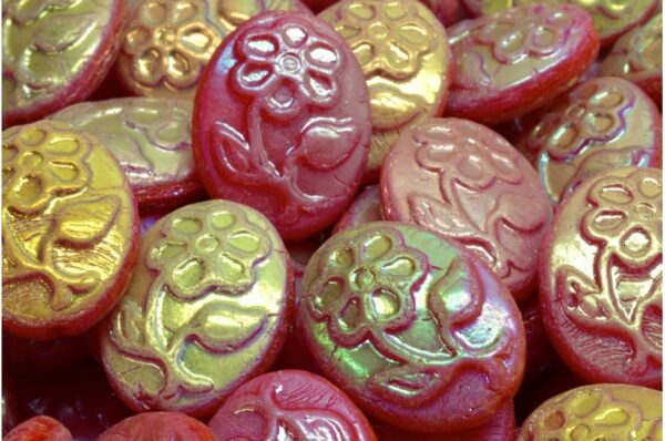 Oval With Flower Beads 21x16mm - Image 1