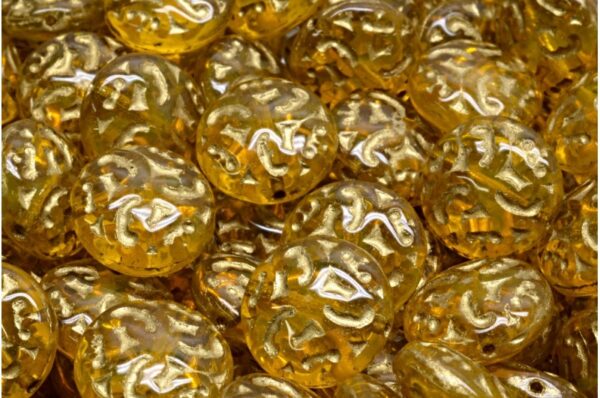 Lentil Beads with Ornaments 14mm - Image 1