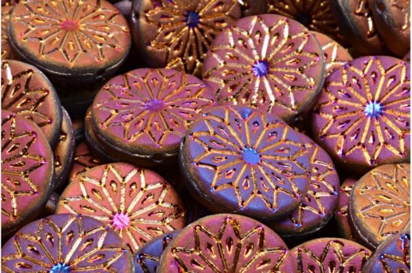 Origami Flower Beads 18x18mm - Image 1