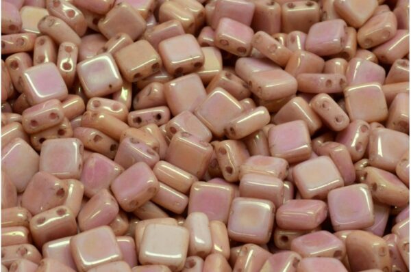 2 Holes Pressed Tile Beads 6x6mm - Image 1