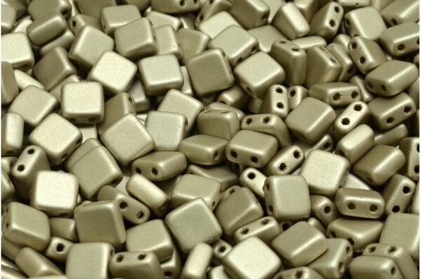 2 Holes Pressed Tile Beads 6x6mm - Image 1