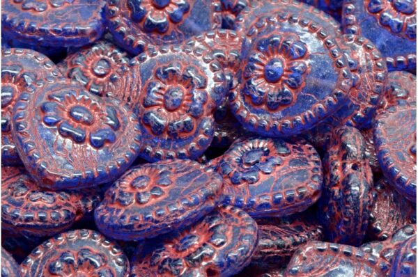 Heart Beads With Rose 17x17mm - Image 1