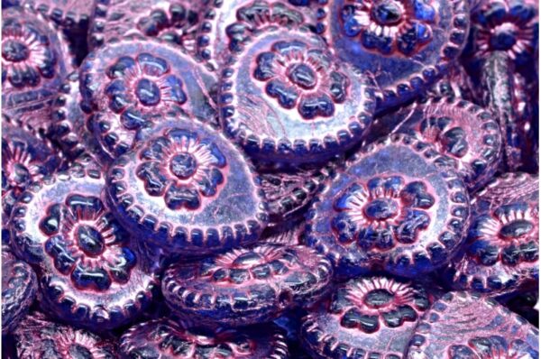 Heart Beads With Rose 17x17mm - Image 1