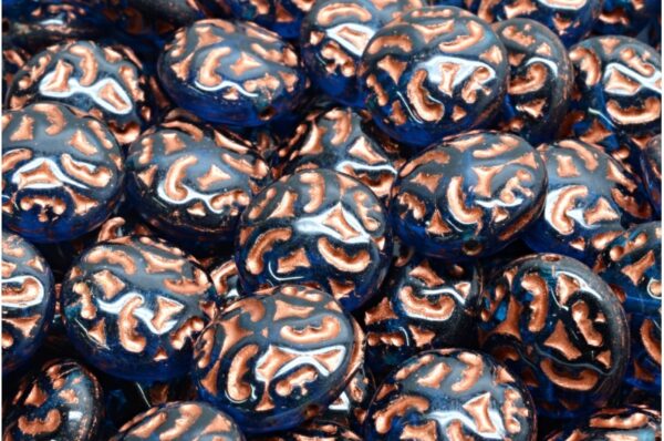 Lentil Beads with Ornaments 14mm - Image 1