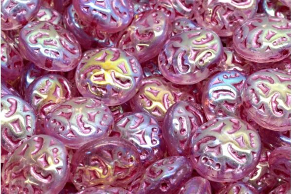 Lentil Beads with Ornaments 14mm - Image 1
