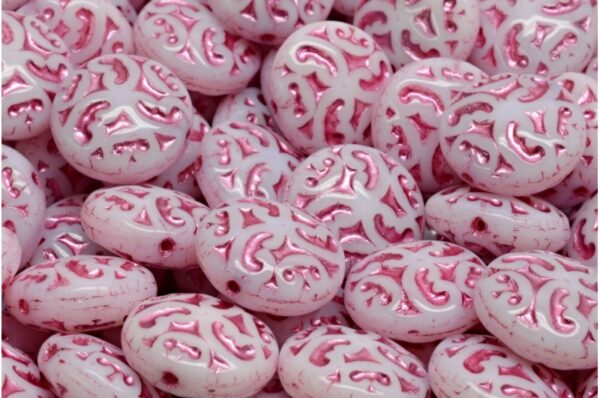 Lentil Beads with Ornaments 14mm - Image 1