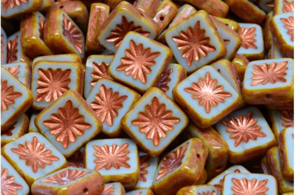 TCB Squared Kiwi Beads 10x10mm - Image 1