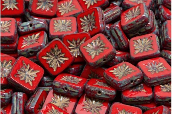 TCB Squared Kiwi Beads 10x10mm - Image 1