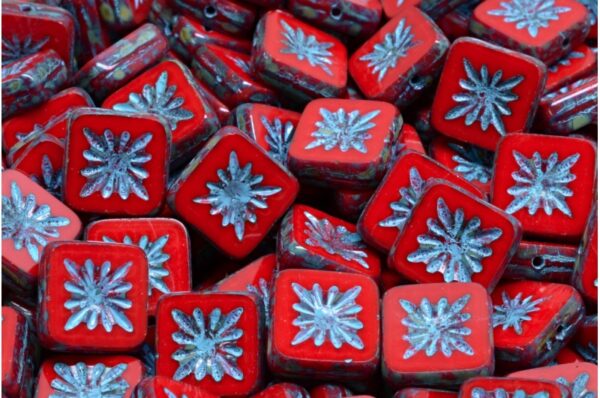 TCB Squared Kiwi Beads 10x10mm - Image 1