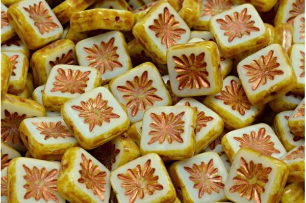 TCB Squared Kiwi Beads 10x10mm - Image 1