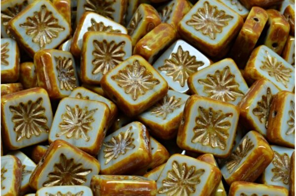 TCB Squared Kiwi Beads 10x10mm - Image 1