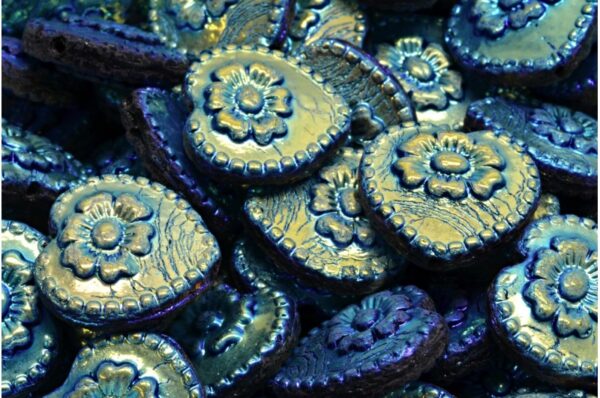 Heart Beads With Rose 17x17mm - Image 1