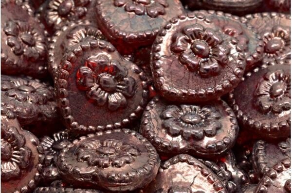 Heart Beads With Rose 17x17mm - Image 1