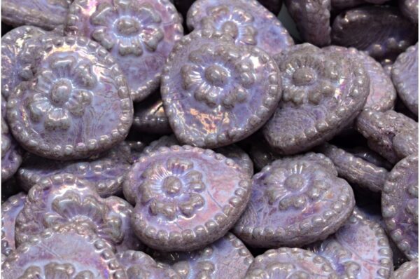 Heart Beads With Rose 17x17mm - Image 1