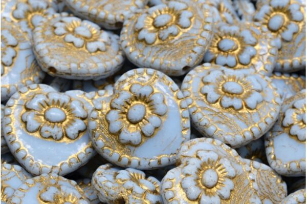 Heart Beads With Rose 17x17mm - Image 1