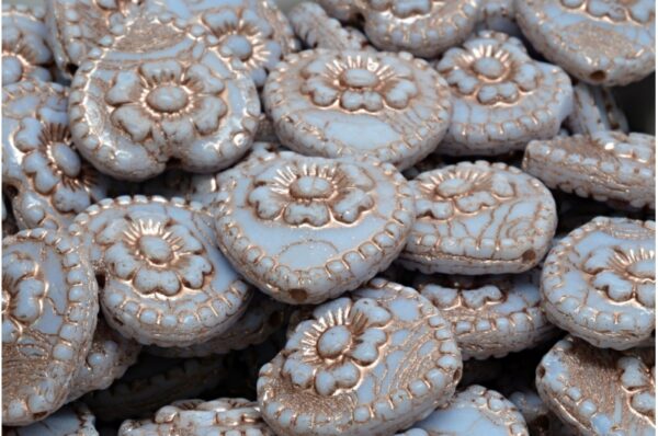 Heart Beads With Rose 17x17mm - Image 1