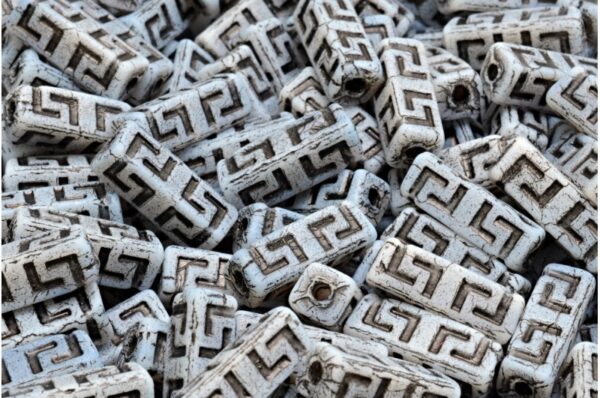 Celtic Block Beads 15x5mm Large hole - Image 1