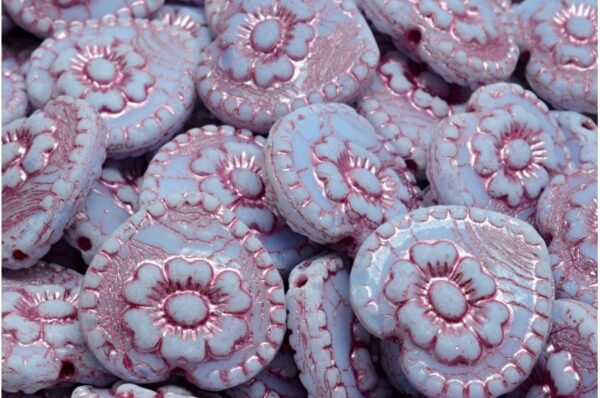 Heart Beads With Rose 17x17mm - Image 1