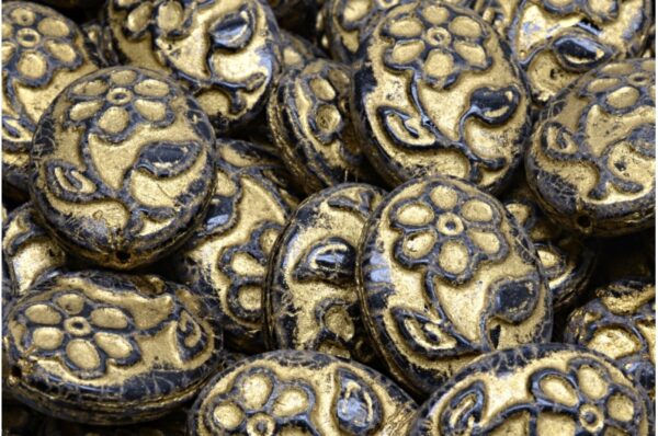 Oval With Flower Beads 21x16mm - Image 1