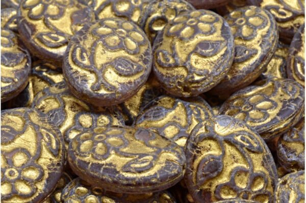 Oval With Flower Beads 21x16mm - Image 1