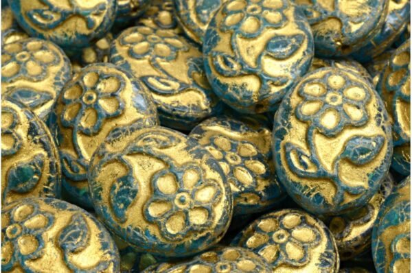 Oval With Flower Beads 21x16mm - Image 1