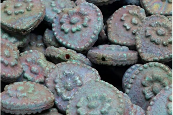 Heart Beads With Rose 17x17mm - Image 1