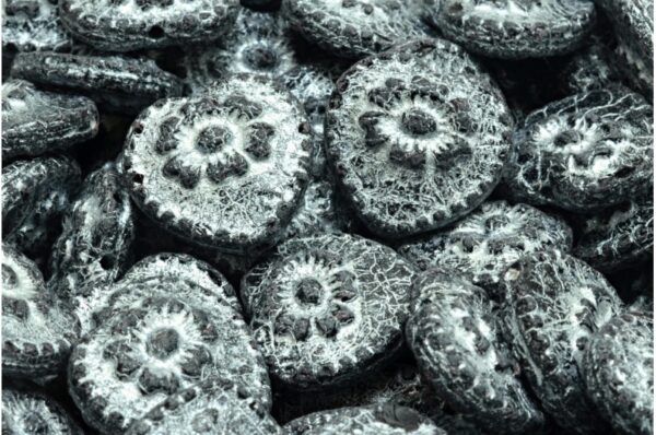 Heart Beads With Rose 17x17mm - Image 1