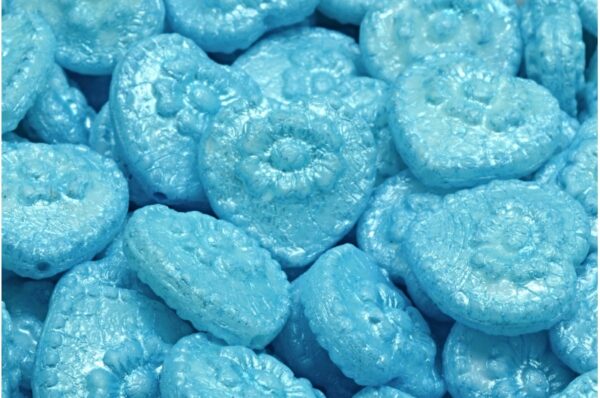 Heart Beads With Rose 17x17mm - Image 1