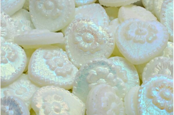 Heart Beads With Rose 17x17mm - Image 1