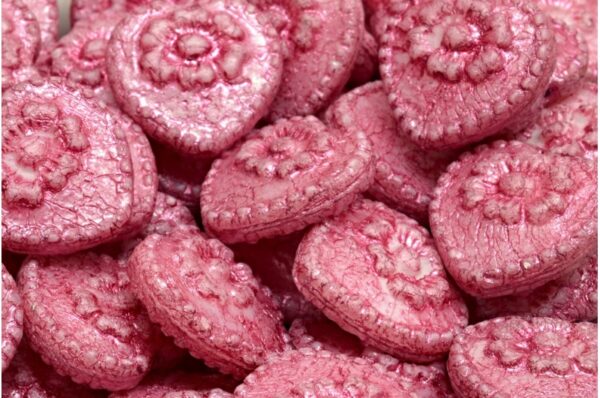 Heart Beads With Rose 17x17mm - Image 1