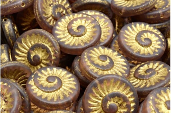 Fossil Shell Beads 18x18mm - Image 1