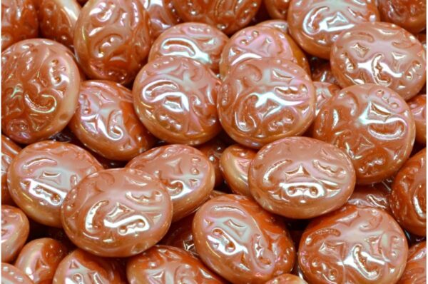 Lentil Beads with Ornaments 14mm - Image 1