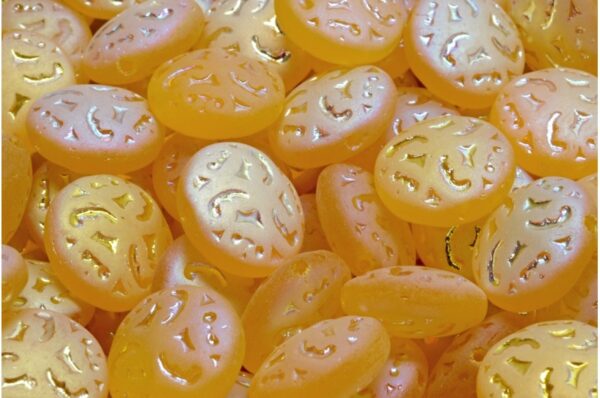 Lentil Beads with Ornaments 14mm - Image 1