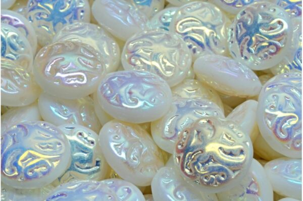 Lentil Beads with Ornaments 14mm - Image 1