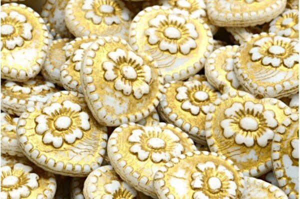 Heart Beads With Rose 17x17mm - Image 1