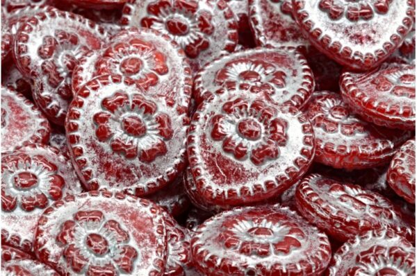 Heart Beads With Rose 17x17mm - Image 1