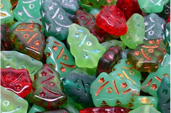 Christmas Tree Beads 17x12mm - Image 1