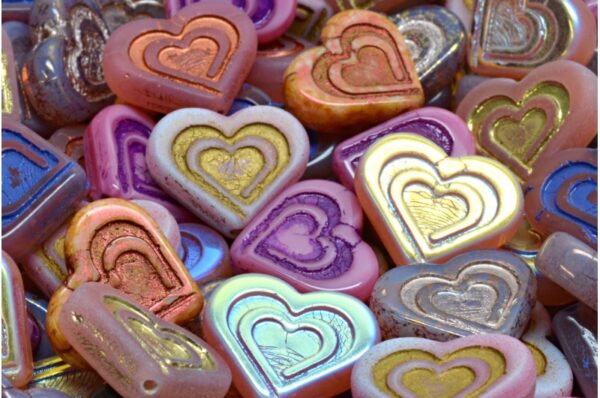 Heart In Heart Beads 14x16mm - Image 1