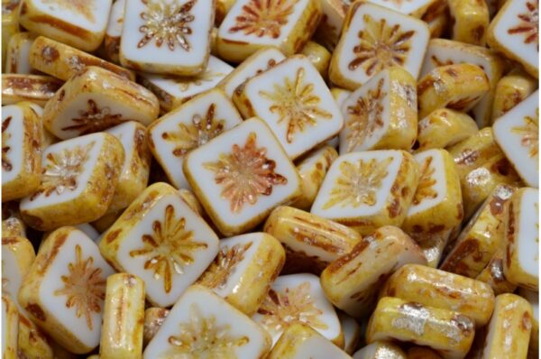 TCB Squared Kiwi Beads 10x10mm - Image 1