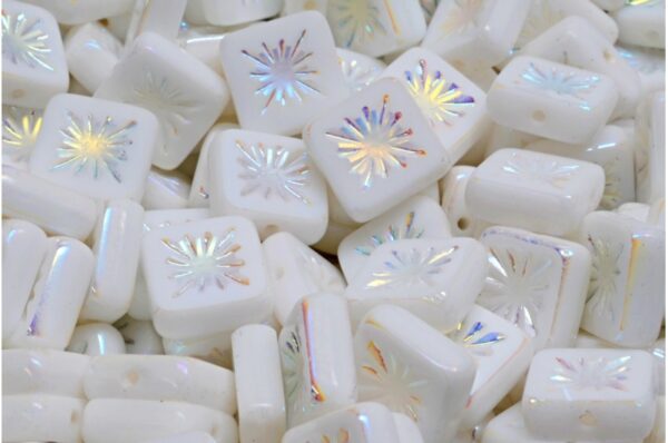 TCB Squared Kiwi Beads 10x10mm - Image 1