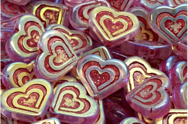 Heart In Heart Beads 14x16mm - Image 1