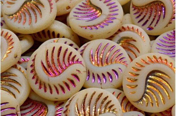 Fossil Coin Beads 19x19mm - Image 1