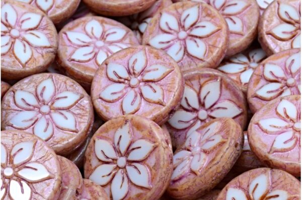 Flower Coin Beads 18x18mm - Image 1