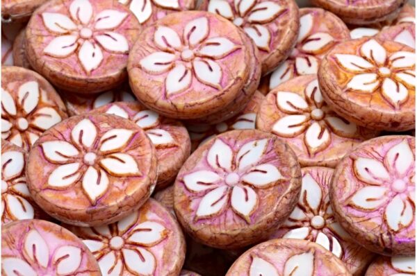 Flower Coin Beads 18x18mm - Image 1