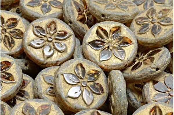 Flower Coin Beads 18x18mm - Image 1