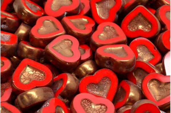 TCB Heart Beads 14x12mm - Image 1