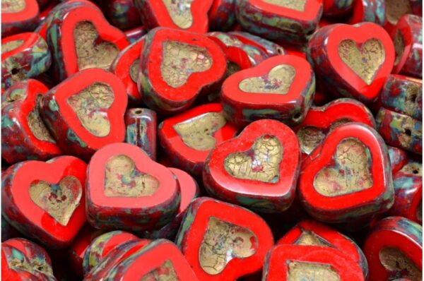 TCB Heart Beads 14x12mm - Image 1