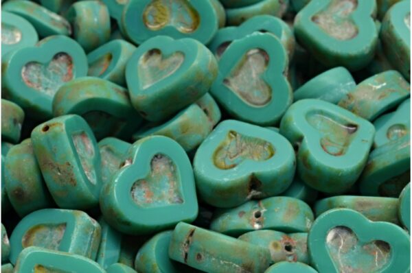 TCB Heart Beads 14x12mm - Image 1