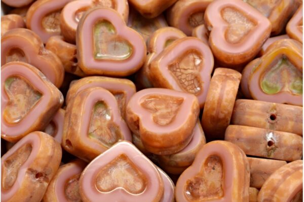 TCB Heart Beads 14x12mm - Image 1