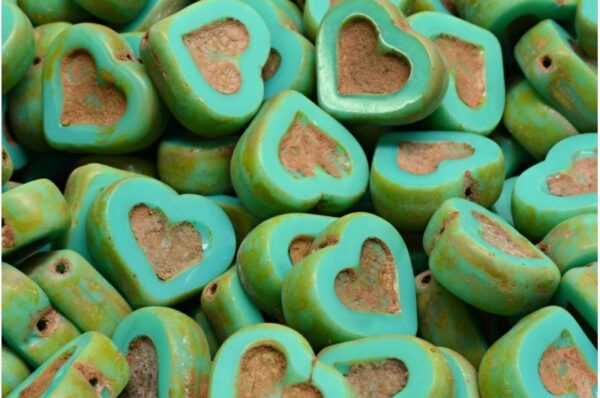 TCB Heart Beads 14x12mm - Image 1